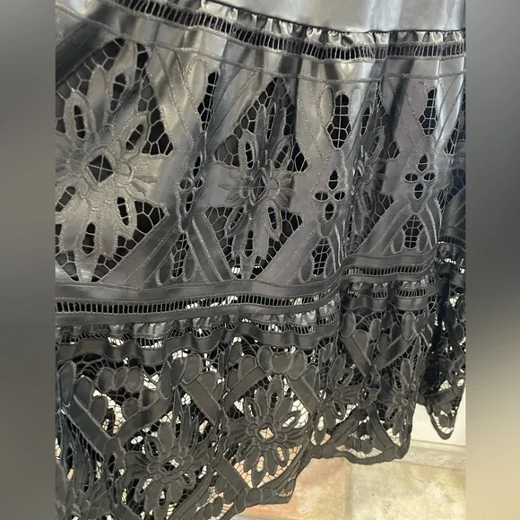 NWT Anthropologie The Somerset Maxi Dress: Faux Leather Embroidered Edition L - Picture 12 of 13